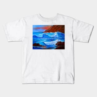 Blue Ocean Waves Kids T-Shirt